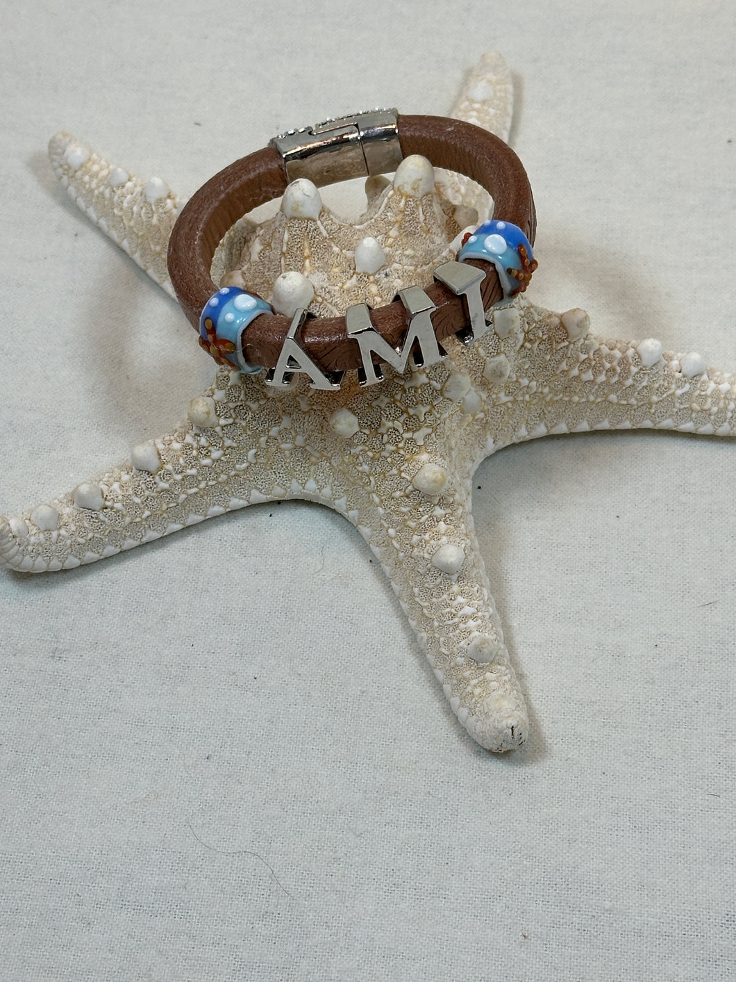 Leather and Bling Bracelet